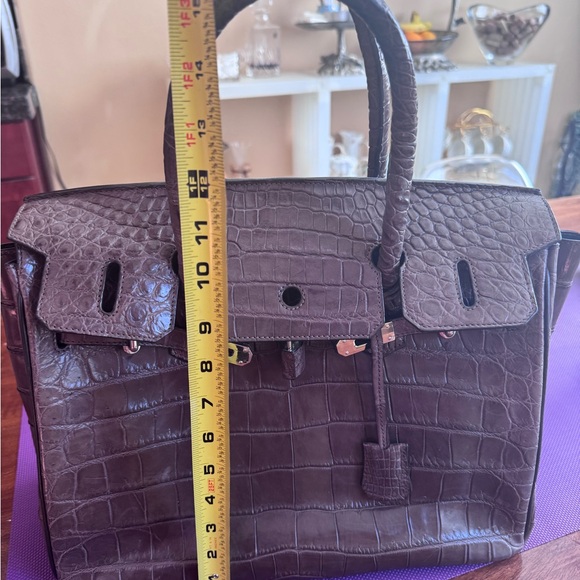 Real Crocodile leather Brown Handbag - Picture 5 of 16